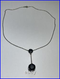 Collier Argent D'ép. Napoleon III Serti Onyx Taille Brillant Poinçon Hure Silver