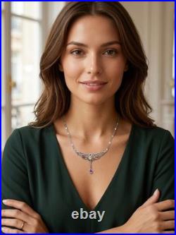 Collier Art Nouveau en argent Massif et Pierres Poinçon Argent XXeme