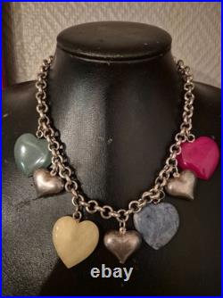 Collier en argent massif et pierres poinçon minerve