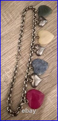 Collier en argent massif et pierres poinçon minerve