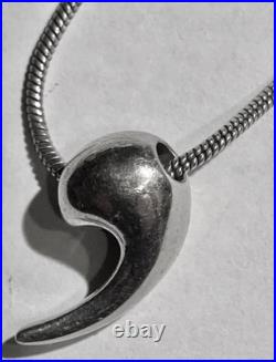 Collier pendentif Argent Massif Bijou Créateur signé Georg Jensen & poinçonné