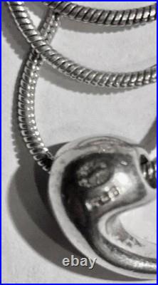 Collier pendentif Argent Massif Bijou Créateur signé Georg Jensen & poinçonné