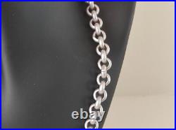 Collier vintage en argent massif poinçonné- maillons épais- poids 63,12g