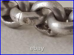 Collier vintage en argent massif poinçonné- maillons épais- poids 63,12g