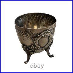 Coquetier tripode en ARGENT Massif poinçonné MINERVE oeuf poule table service Coquetier tripode en ARGENT Massif poinçonné MINERVE oeuf poule table service