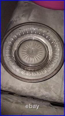 Coupe A Fruits Argent Massif Cristal Poincon Minerve 1 Er Titre Decor Perles