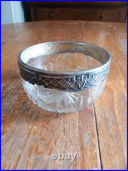 Coupe Cristal Gravé Et Argent Massif Poinçon Minerve