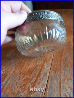 Coupe Cristal Gravé Et Argent Massif Poinçon Minerve
