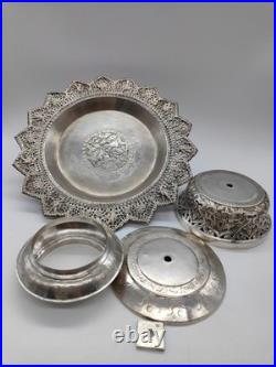 Coupe Sur Piédouche Métal Argenté Ou Argent Bas Titre Poinçon À Identifier Chine Coupe Sur Piédouche Métal Argenté Ou Argent Bas Titre Poinçon À Identifier Chine