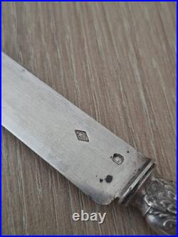 Couteau Dessert Argent Massif Minerve Poinçon Maître E. C 19e Art de la Table