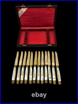 Couteaux Argent Massif ET Nacre, poinçon Minerve ×12
