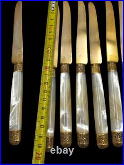 Couteaux Argent Massif ET Nacre, poinçon Minerve ×12
