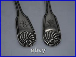 Couverts De Service A Poisson Argent Massif Poincon Minerve Decor Coquille