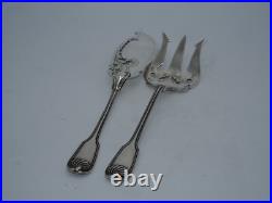 Couverts De Service A Poisson Argent Massif Poincon Minerve Decor Coquille