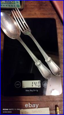 Couverts Décors Empire ARGENT MASSIF POINCONS Minerve 140grs