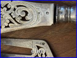 Couverts de Service Poisson Argent Massif 19 Eme Siècle Poinçon Minerve