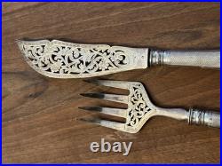 Couverts de Service Poisson Argent Massif 19 Eme Siècle Poinçon Minerve