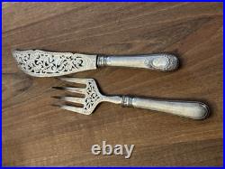 Couverts de Service Poisson Argent Massif 19 Eme Siècle Poinçon Minerve