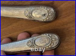 Couverts de Service Poisson Argent Massif 19 Eme Siècle Poinçon Minerve