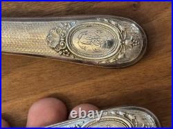 Couverts de Service Poisson Argent Massif 19 Eme Siècle Poinçon Minerve