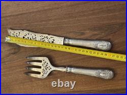 Couverts de Service Poisson Argent Massif 19 Eme Siècle Poinçon Minerve