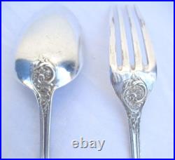 Couverts enfant argent massif cuillere argent fourchette argent poinçon minerve