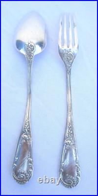 Couverts enfant argent massif cuillere argent fourchette argent poinçon minerve