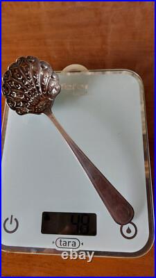 Cuillere A Sucre Ou A Fraise Xixeme Argent Massif Poincon Vieillard 47 G