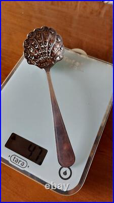 Cuillere A Sucre Ou A Fraise Xixeme Argent Massif Poincon Vieillard 47 G