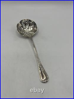 Cuillere A Sucre Saupoudreuse Argent Massif Poincon Minerve Armoiries