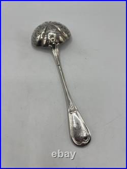 Cuillere A Sucre Saupoudreuse Argent Massif Poincon Minerve Armoiries