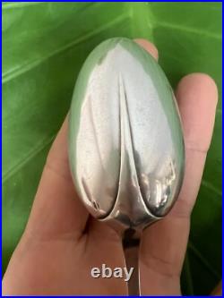 Cuillère Argent Massif Modelé Queue de Rat Poinçon Antique Silver Spoon