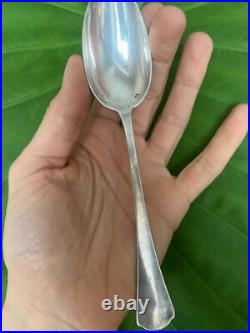 Cuillère Argent Massif Modelé Queue de Rat Poinçon Antique Silver Spoon