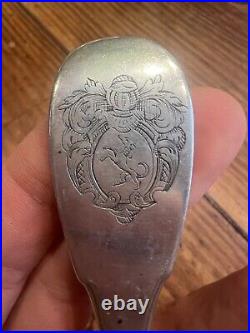 Cuillère Argent Massif XVIII Eme Poinçon & Armorie Silver 18 th Spoon