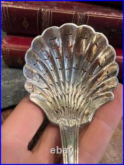 Cuillère a Saupoudrer Argent Massif & Poinçon Antique Silver Spoon N4