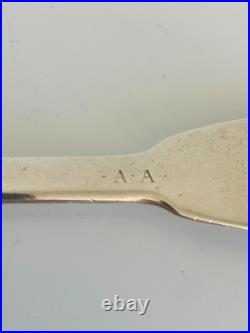 Cuillère à soupe en argent massif, poinçons des Fermiers Généraux, uniplat 69 gr