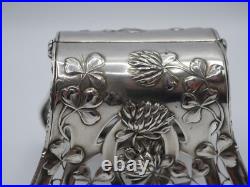 Debain Rare Pince A Asperges Argent Massif Poincon Minerve Art Nouveau Trefles