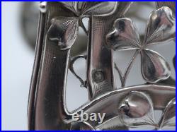 Debain Rare Pince A Asperges Argent Massif Poincon Minerve Art Nouveau Trefles