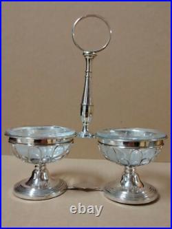 Double salière argent massif poinçon orfèvre Antoine Hience Paris (1809 1828)