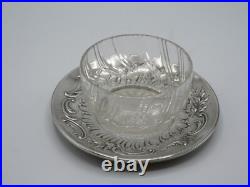 Drageoir Ou Beurrier En Argent Massif Et Verre Poincon Minerve 1 Er Titre