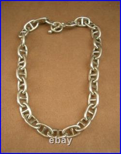ENORME COLLIER EN ARGENT MASSIF MAILLE MARINE ORFEVRE MURAT POINCON MINEVRE 98g