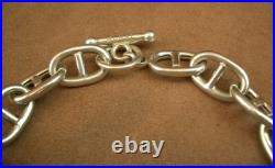 ENORME COLLIER EN ARGENT MASSIF MAILLE MARINE ORFEVRE MURAT POINCON MINEVRE 98g