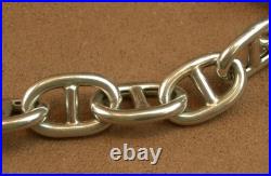 ENORME COLLIER EN ARGENT MASSIF MAILLE MARINE ORFEVRE MURAT POINCON MINEVRE 98g