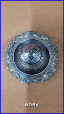 Encrier Signe En Argent Massif Poincon Minerve De 72,63 Grammes