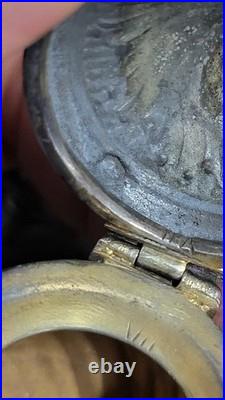 Encrier Signe En Argent Massif Poincon Minerve De 72,63 Grammes