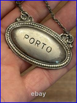 Étiquette De Bouteille De Porto Argent Massif Poinçon Minerve Vers 1900 Étiquette De Bouteille De Porto Argent Massif Poinçon Minerve Vers 1900
