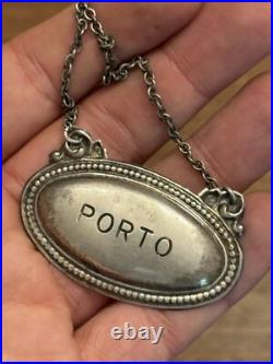 Étiquette De Bouteille De Porto Argent Massif Poinçon Minerve Vers 1900 Étiquette De Bouteille De Porto Argent Massif Poinçon Minerve Vers 1900