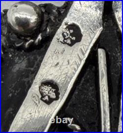 Exceptionnel Broche En argent Massif poinçonné Calligraphie Allah Étoile Luxe