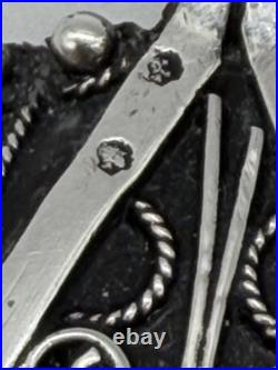 Exceptionnel Broche En argent Massif poinçonné Calligraphie Allah Étoile Luxe