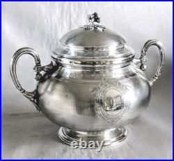 FRAY FILS Sucrier Argent Massif Et Vermeil Poinçon Minerve 19 ème Siècle